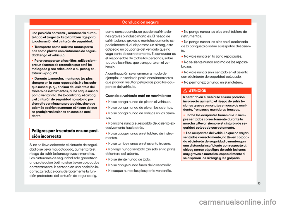 Seat Mii electric 2020  Manual de instrucciones (in Spanish) Conducci