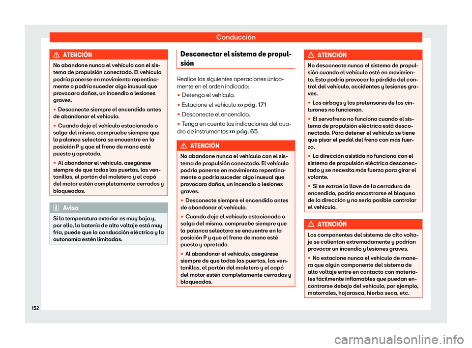 Seat Mii electric 2020  Manual de instrucciones (in Spanish) Conducci