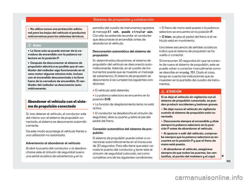 Seat Mii electric 2020  Manual de instrucciones (in Spanish) Sistema de propulsi