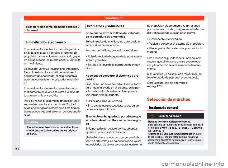 Seat Mii electric 2020  Manual de instrucciones (in Spanish) Conducci
