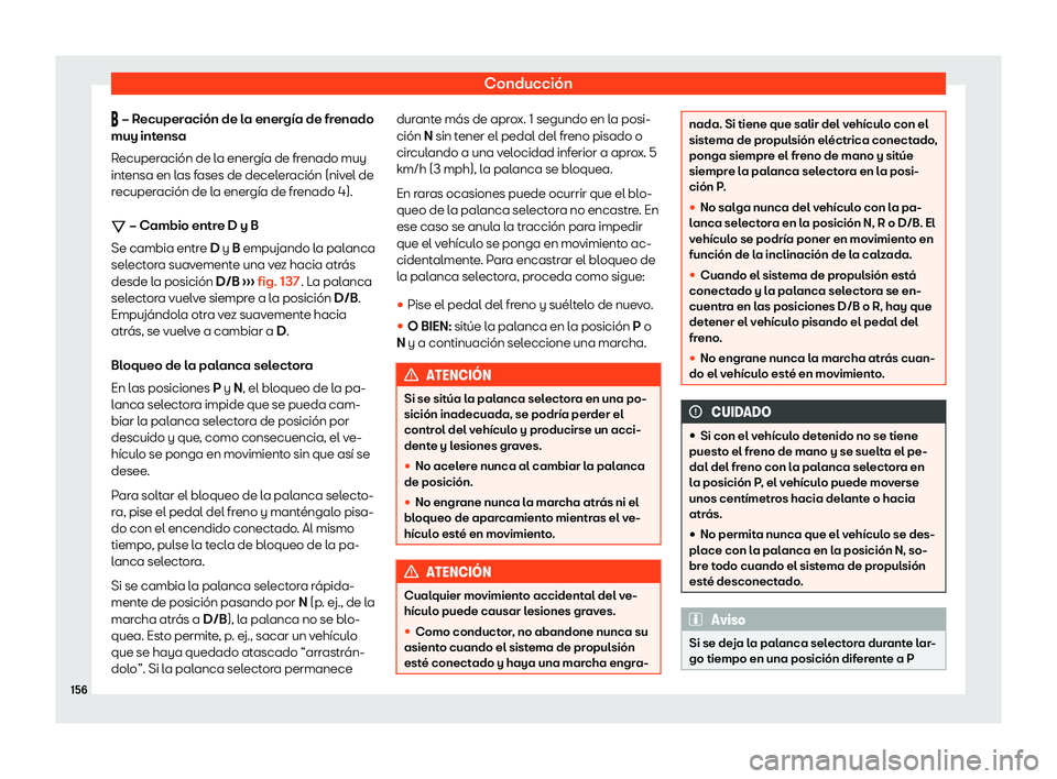 Seat Mii electric 2020  Manual de instrucciones (in Spanish) Conducci