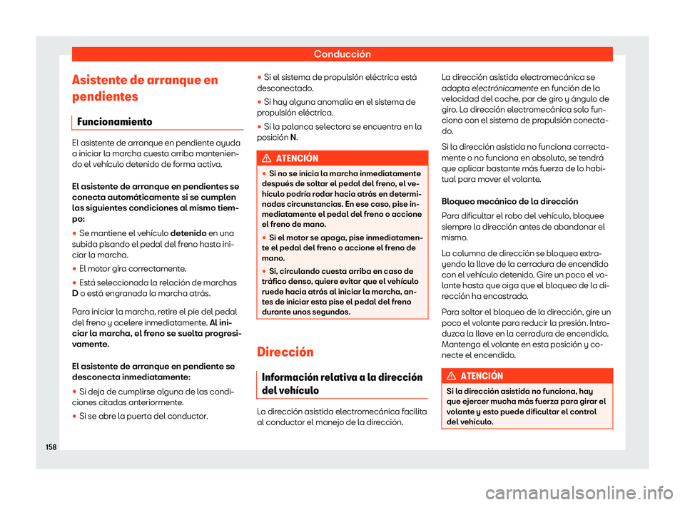 Seat Mii electric 2020  Manual de instrucciones (in Spanish) Conducci