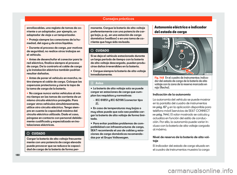 Seat Mii electric 2020  Manual de instrucciones (in Spanish) Consejos pr
