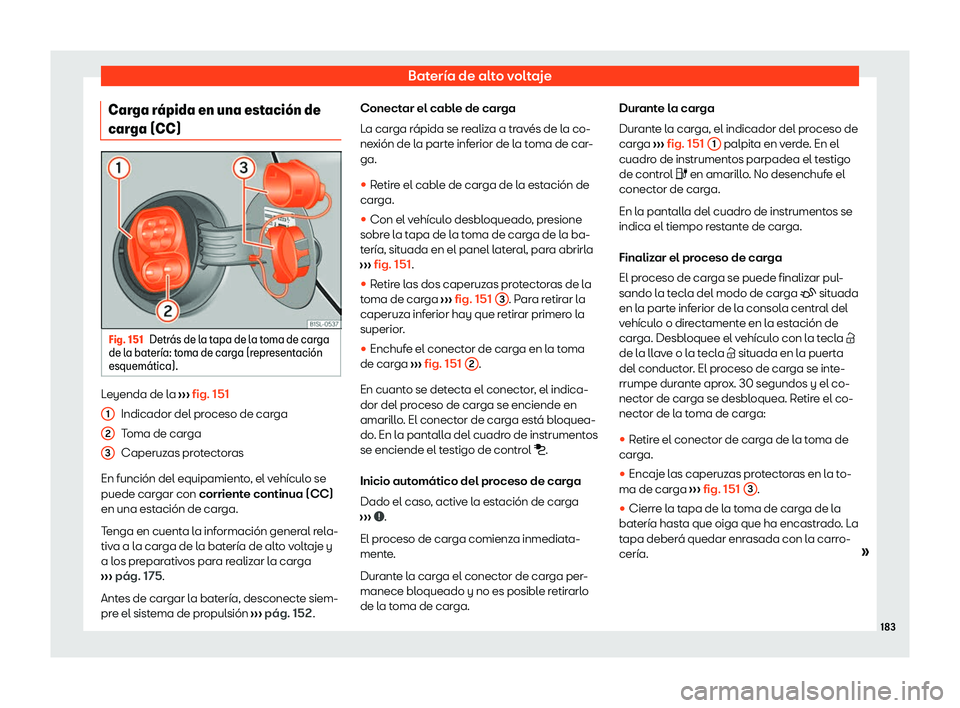 Seat Mii electric 2020  Manual de instrucciones (in Spanish) Bater