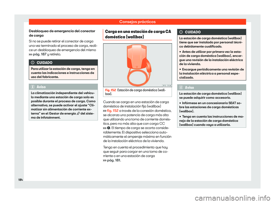Seat Mii electric 2020  Manual de instrucciones (in Spanish) Consejos pr