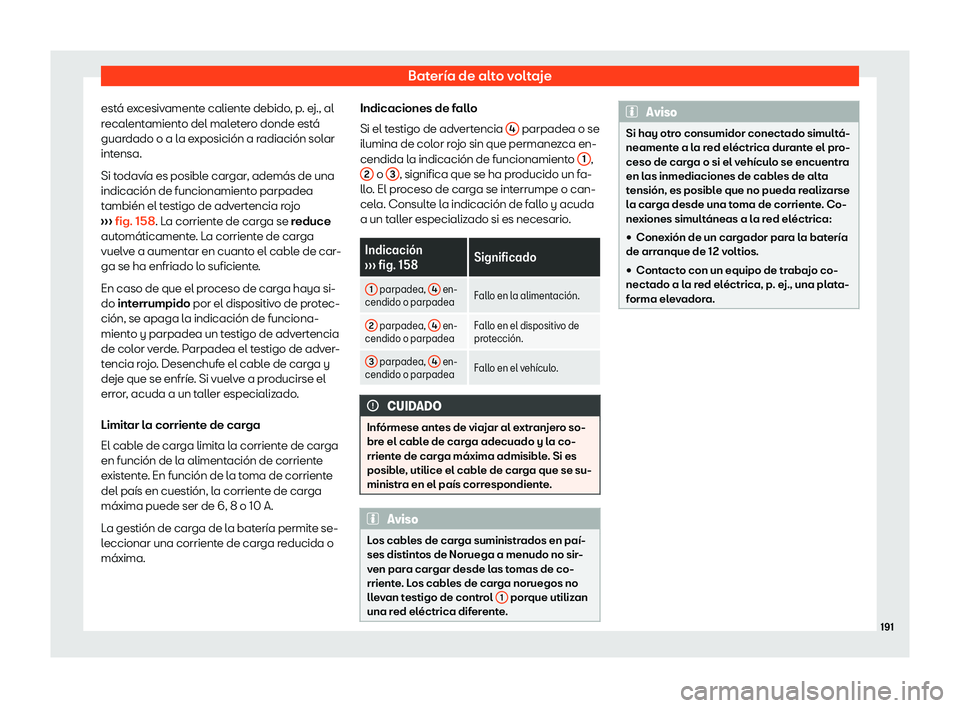 Seat Mii electric 2020  Manual de instrucciones (in Spanish) Bater