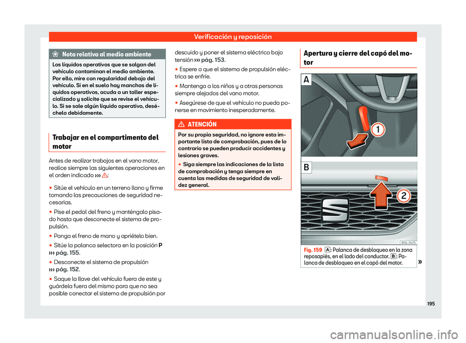 Seat Mii electric 2020  Manual de instrucciones (in Spanish) Verificaci