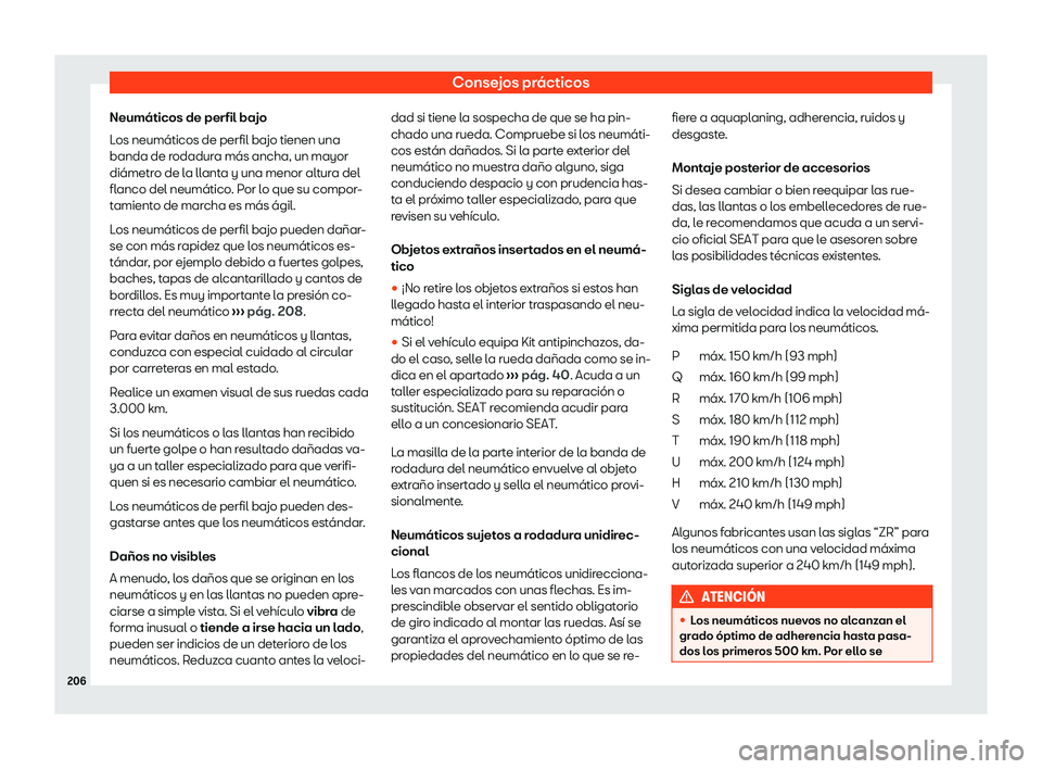 Seat Mii electric 2020  Manual de instrucciones (in Spanish) Consejos pr