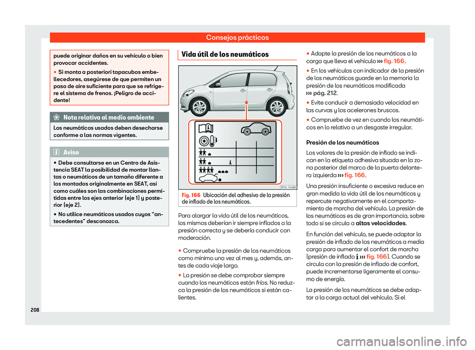 Seat Mii electric 2020  Manual de instrucciones (in Spanish) Consejos pr