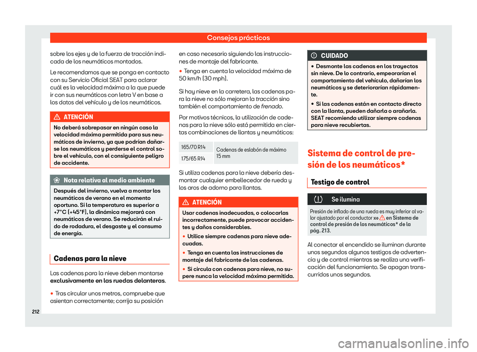 Seat Mii electric 2020  Manual de instrucciones (in Spanish) Consejos pr