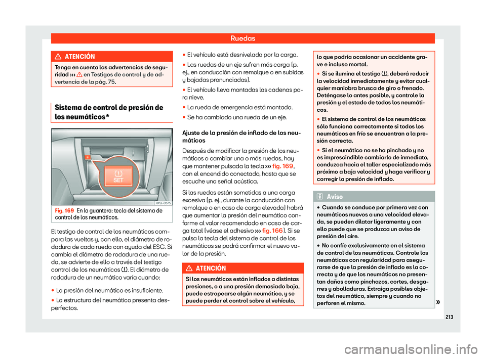 Seat Mii electric 2020  Manual de instrucciones (in Spanish) Ruedas
ATENCI