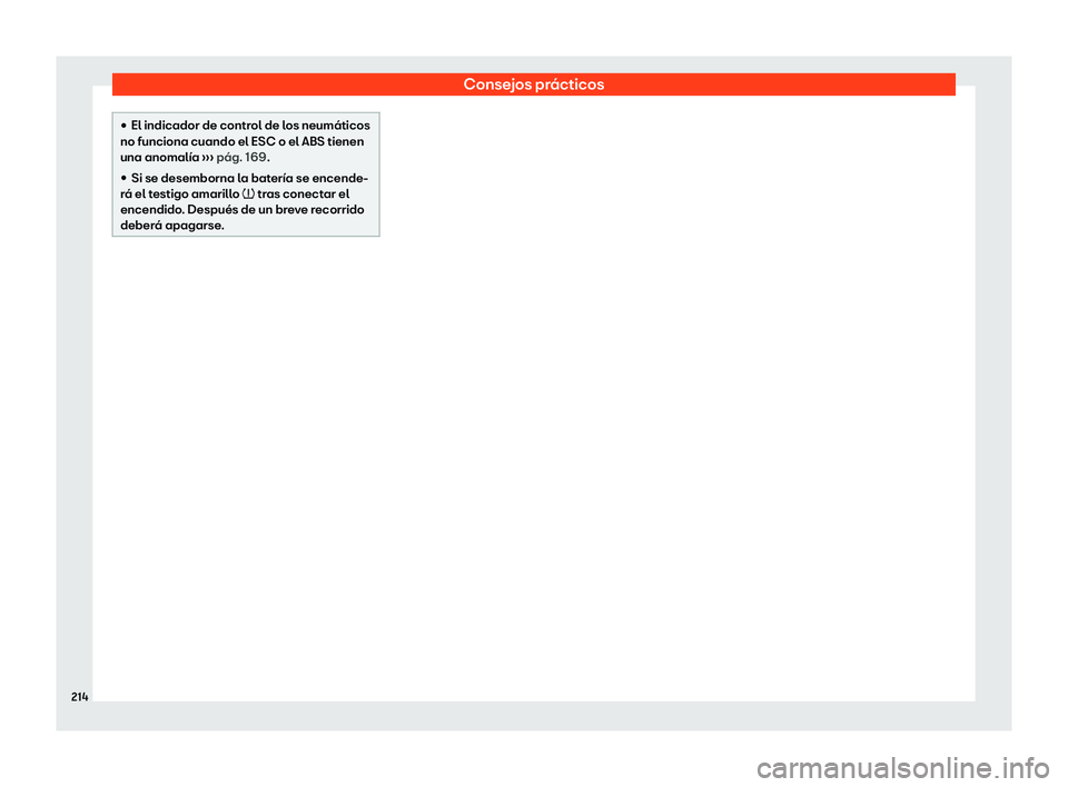 Seat Mii electric 2020  Manual de instrucciones (in Spanish) Consejos pr
