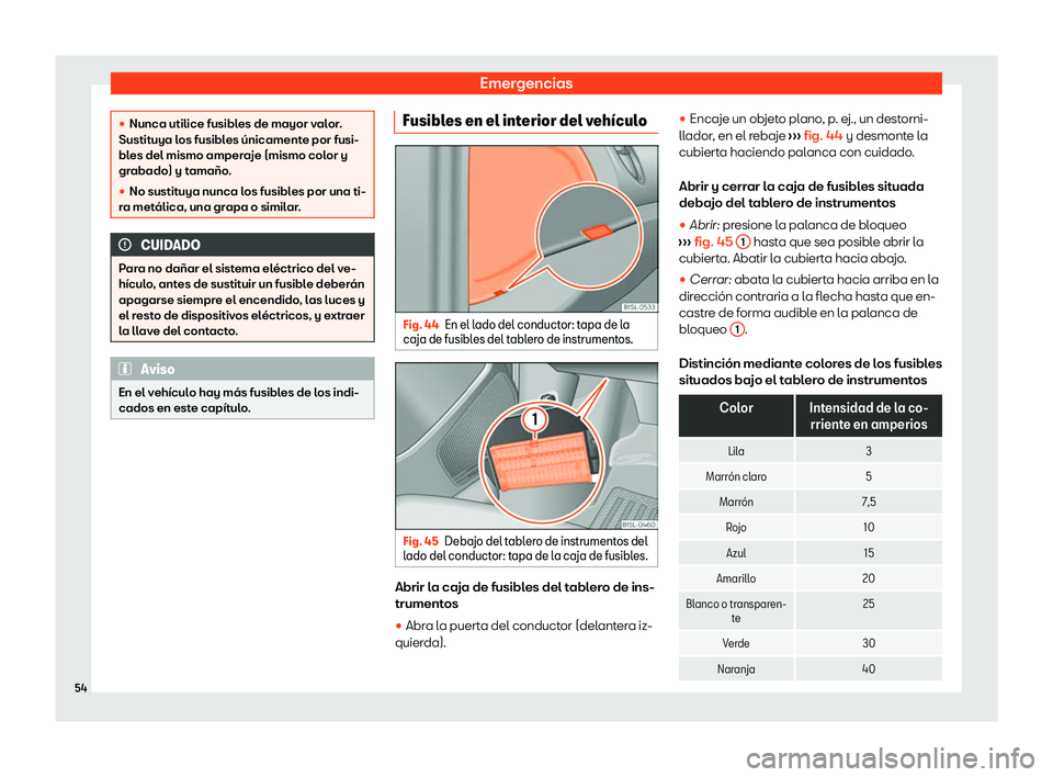 Seat Mii electric 2020  Manual de instrucciones (in Spanish) Emergencias
