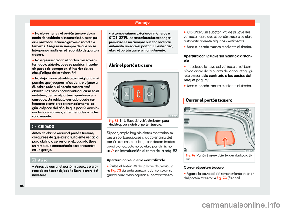 Seat Mii electric 2020  Manual de instrucciones (in Spanish) Manejo
