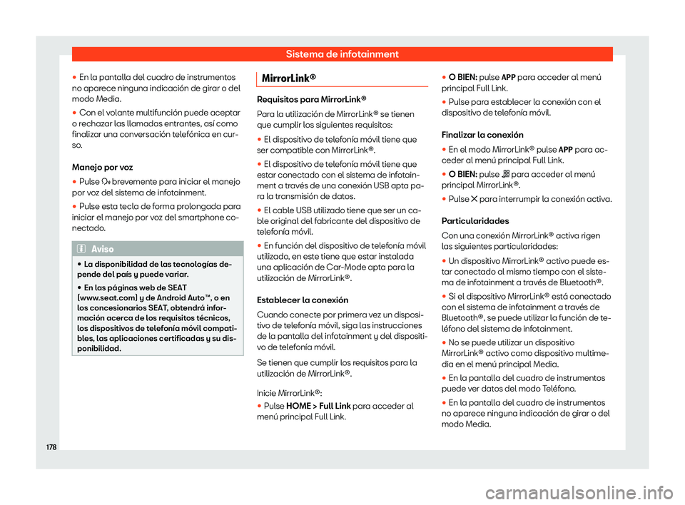 Seat Ibiza 2020  Manual de instrucciones (in Spanish) Sistema de infotainment
