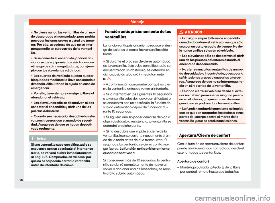 Seat Arona 2018  Manual de instrucciones (in Spanish) Manejo
