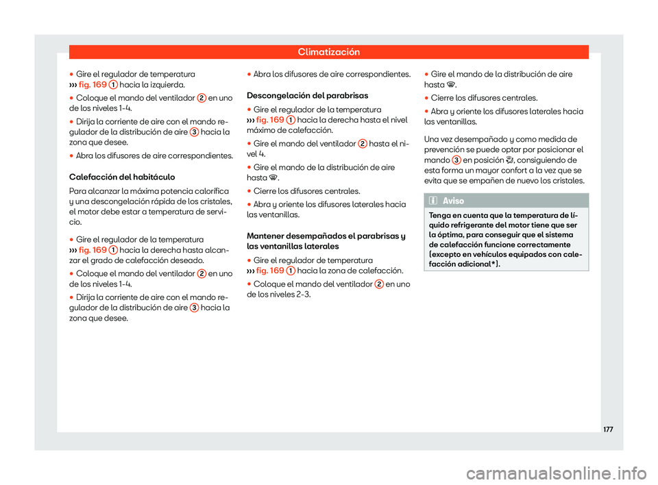 Seat Arona 2018  Manual de instrucciones (in Spanish) Climatizaci