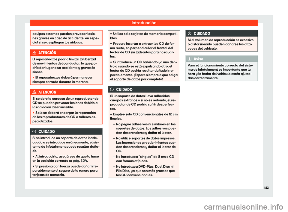 Seat Arona 2018  Manual de instrucciones (in Spanish) Introducci