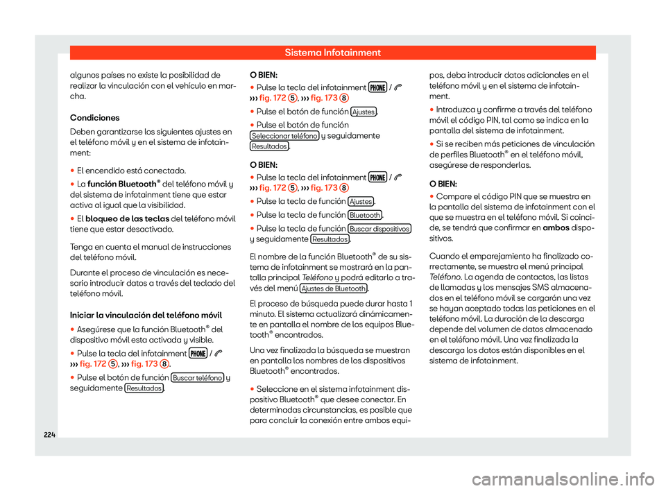 Seat Arona 2018  Manual de instrucciones (in Spanish) Sistema Infotainment
algunos pa