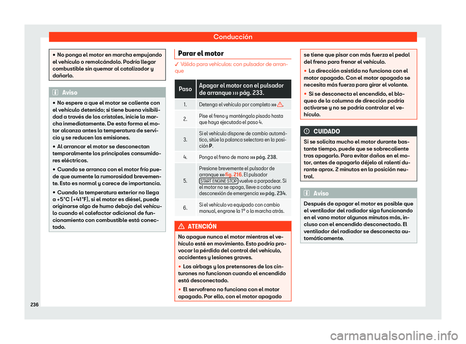 Seat Arona 2018  Manual de instrucciones (in Spanish) Conducci