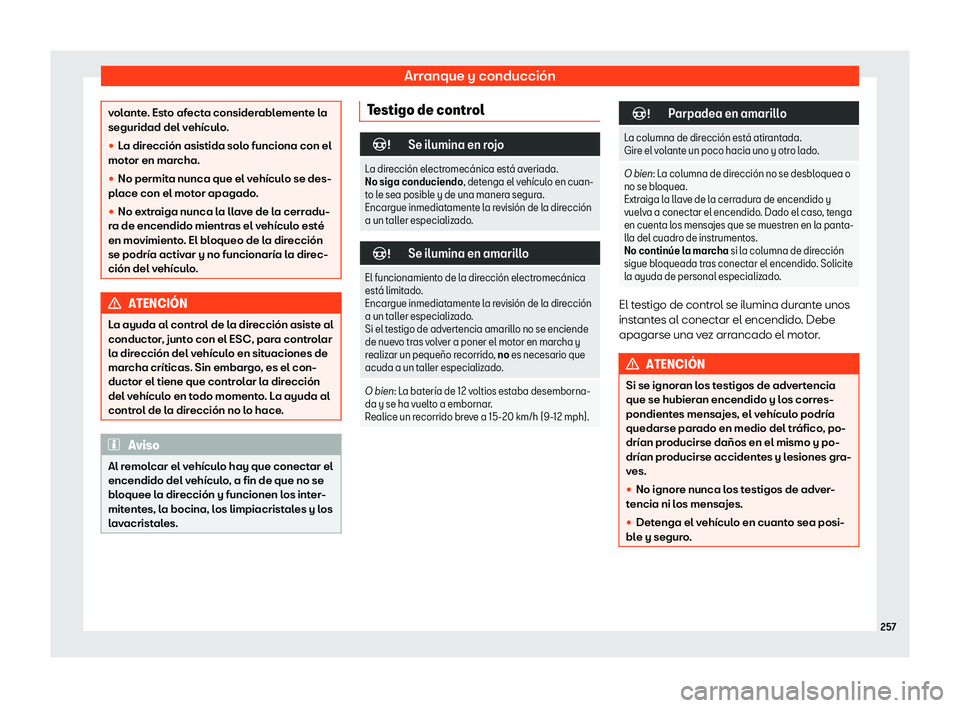 Seat Arona 2018  Manual de instrucciones (in Spanish) Arranque y conducci