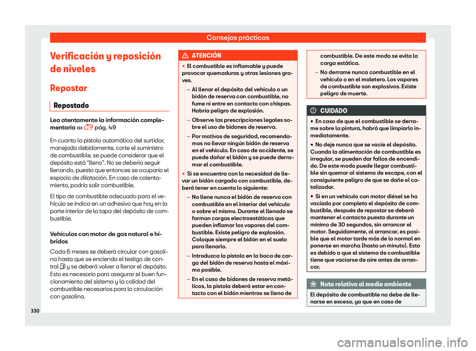 Seat Arona 2018  Manual de instrucciones (in Spanish) Consejos pr