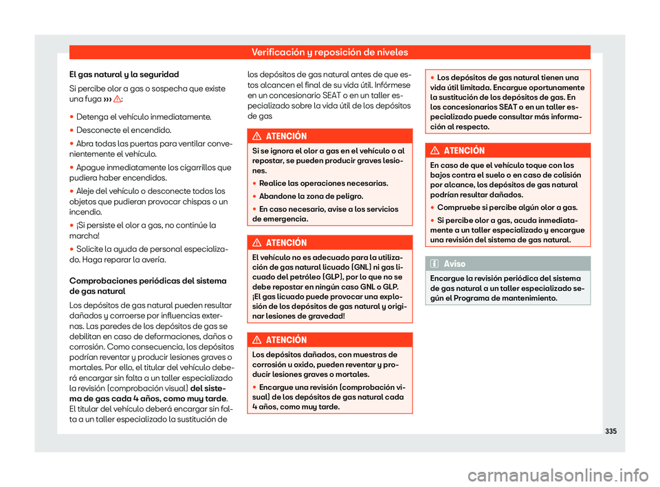 Seat Arona 2018  Manual de instrucciones (in Spanish) Verificaci