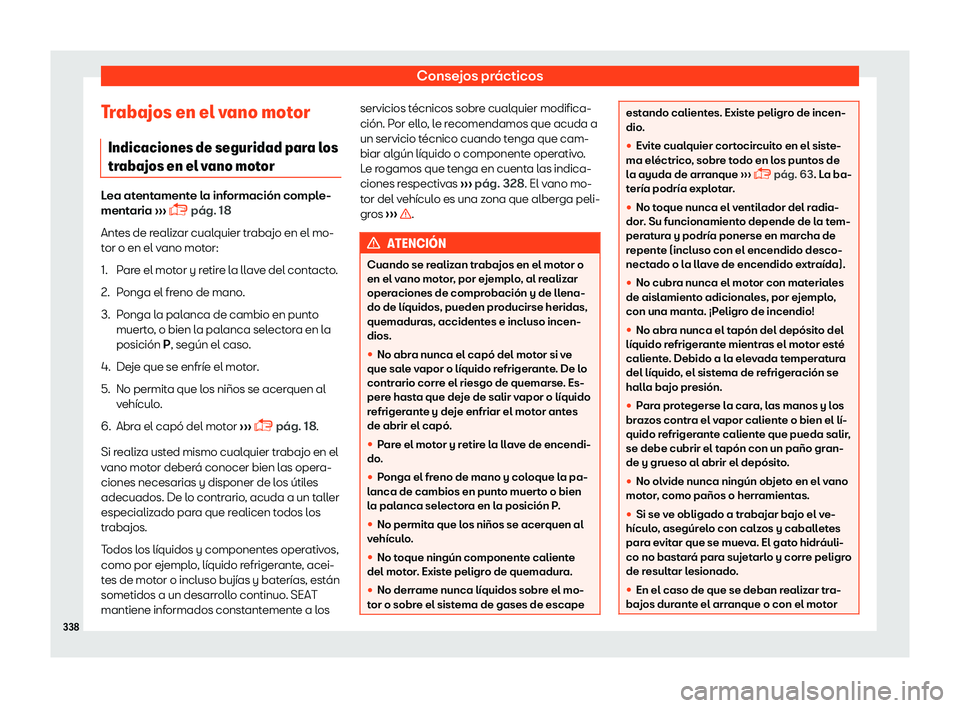 Seat Arona 2018  Manual de instrucciones (in Spanish) Consejos pr