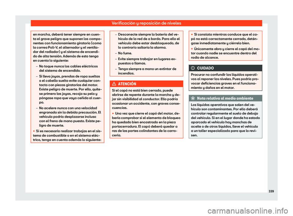 Seat Arona 2018  Manual de instrucciones (in Spanish) Verificaci