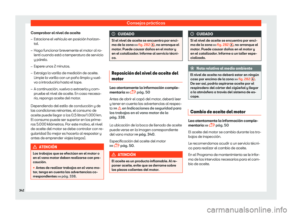 Seat Arona 2018  Manual de instrucciones (in Spanish) Consejos pr