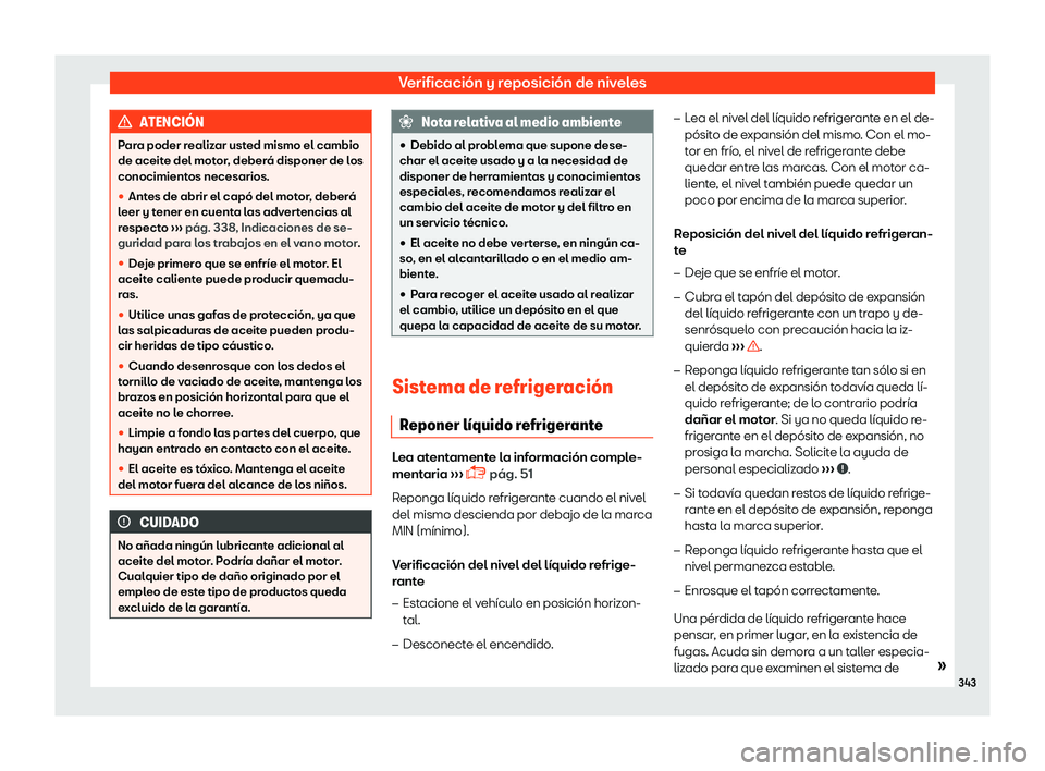 Seat Arona 2018  Manual de instrucciones (in Spanish) Verificaci