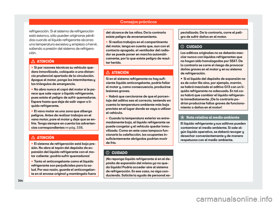 Seat Arona 2018  Manual de instrucciones (in Spanish) Consejos pr
