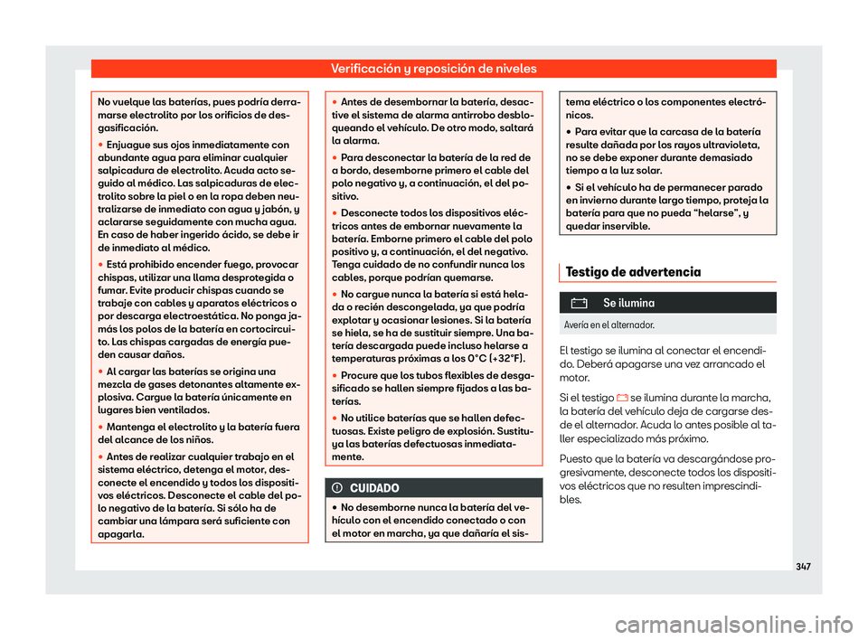 Seat Arona 2018  Manual de instrucciones (in Spanish) Verificaci