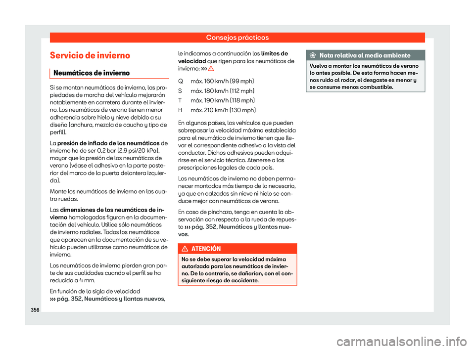 Seat Arona 2018  Manual de instrucciones (in Spanish) Consejos pr