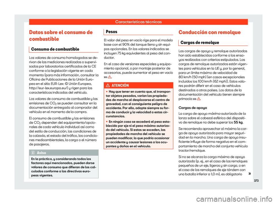 Seat Arona 2018  Manual de instrucciones (in Spanish) Caracter