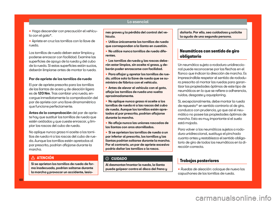 Seat Arona 2018  Manual de instrucciones (in Spanish) Lo esencial
