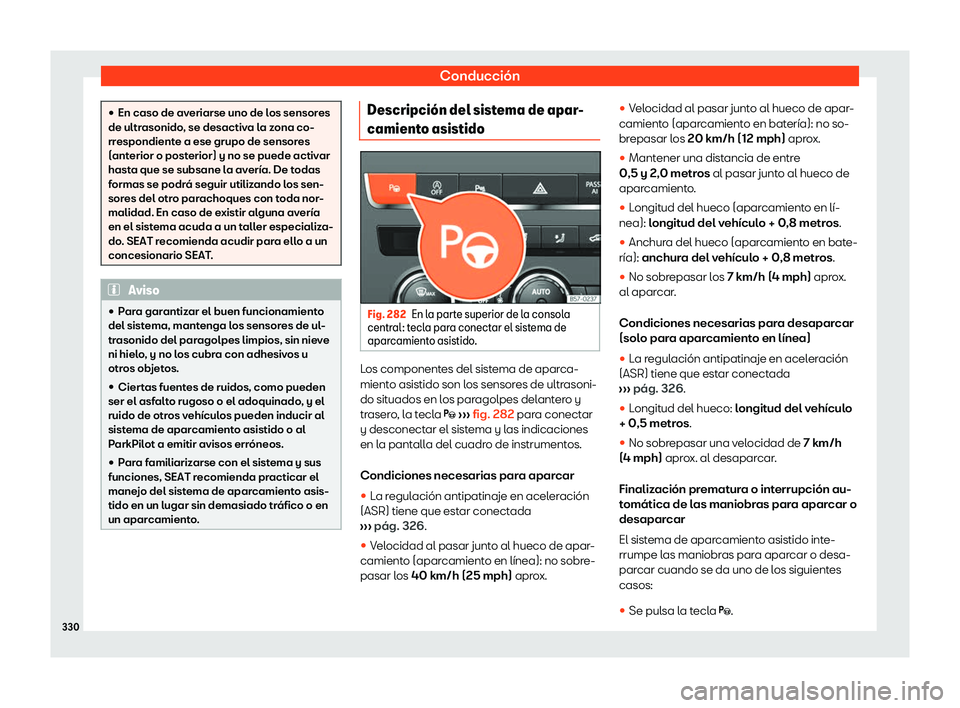 Seat Ateca 2019  Manual de instrucciones (in Spanish) Conducci