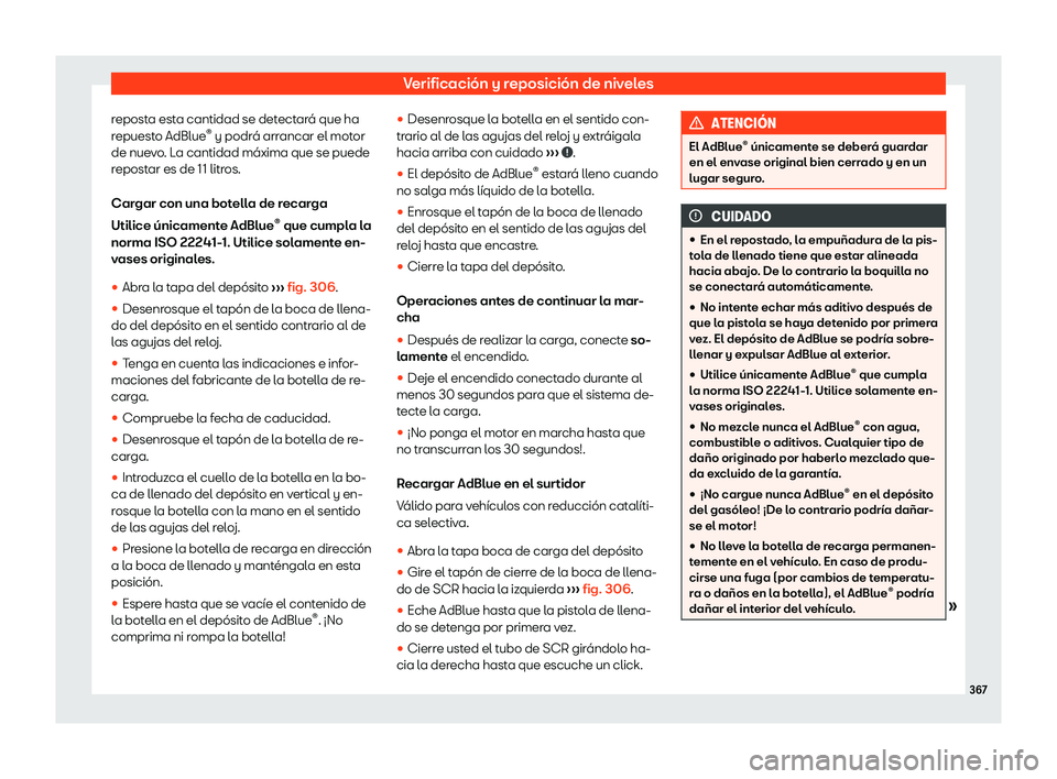 Seat Ateca 2019  Manual de instrucciones (in Spanish) Verificaci