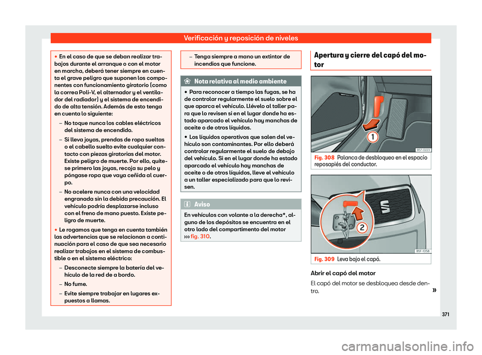 Seat Ateca 2019  Manual de instrucciones (in Spanish) Verificaci