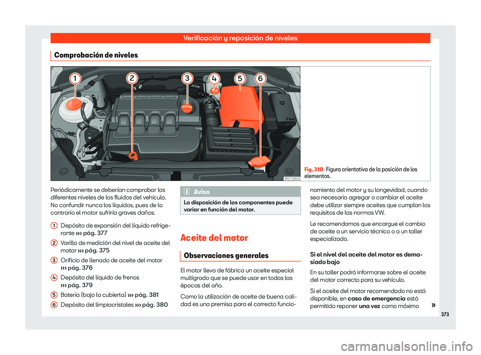 Seat Ateca 2019  Manual de instrucciones (in Spanish) Verificaci