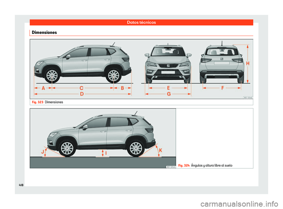 Seat Ateca 2019  Manual de instrucciones (in Spanish) Datos t