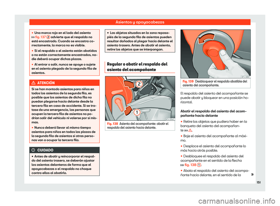 Seat Alhambra 2020  Manual de instrucciones (in Spanish) Asientos y apoyacabezas
