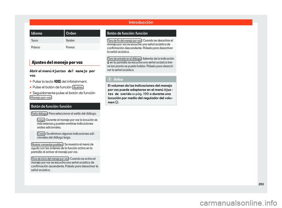 Seat Alhambra 2020  Manual de instrucciones (in Spanish) Introducción
Idioma
Orden
Turco Yard