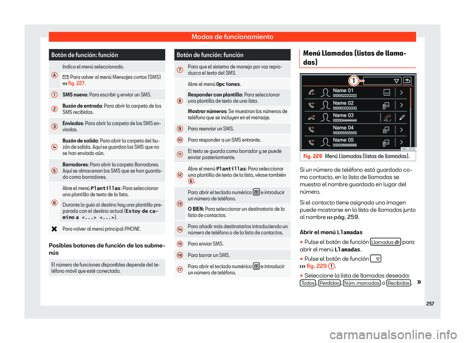 Seat Alhambra 2020  Manual de instrucciones (in Spanish) Modos de funcionamiento
Bot