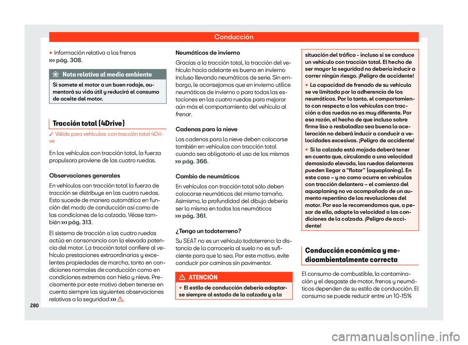Seat Alhambra 2020  Manual de instrucciones (in Spanish) Conducción
