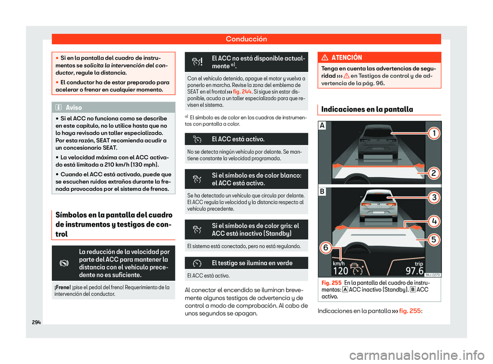 Seat Alhambra 2020  Manual de instrucciones (in Spanish) Conducción
