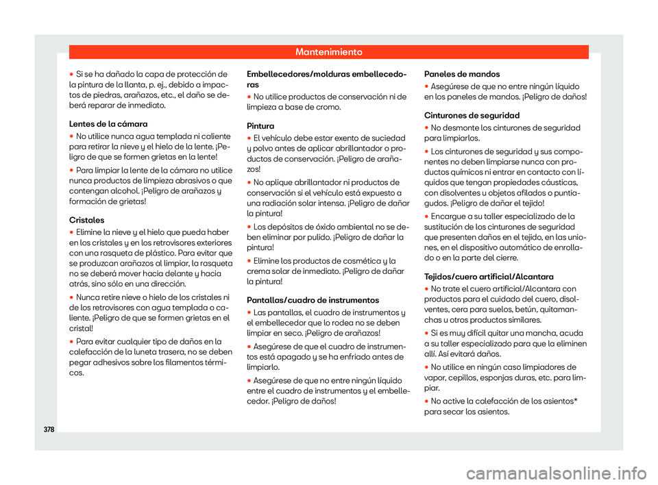 Seat Alhambra 2020  Manual de instrucciones (in Spanish) Mantenimiento
