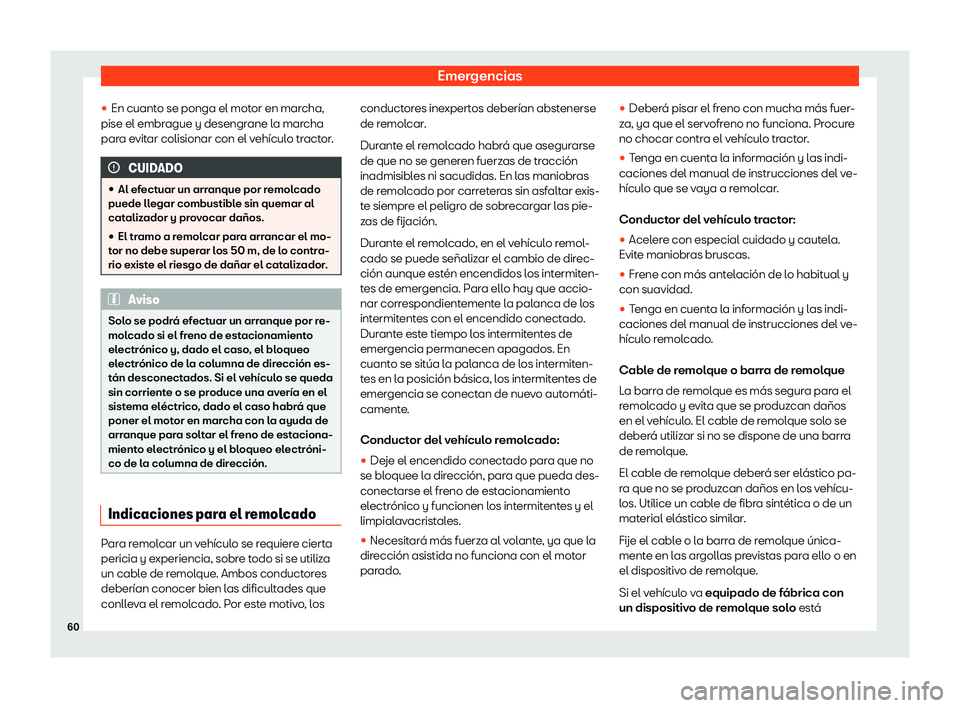 Seat Alhambra 2020  Manual de instrucciones (in Spanish) Emergencias
