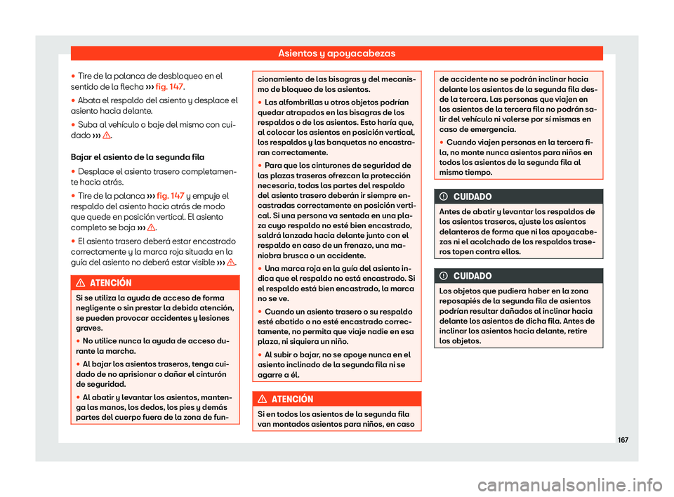 Seat Tarraco 2018  Manual de instrucciones (in Spanish) Asientos y apoyacabezas
