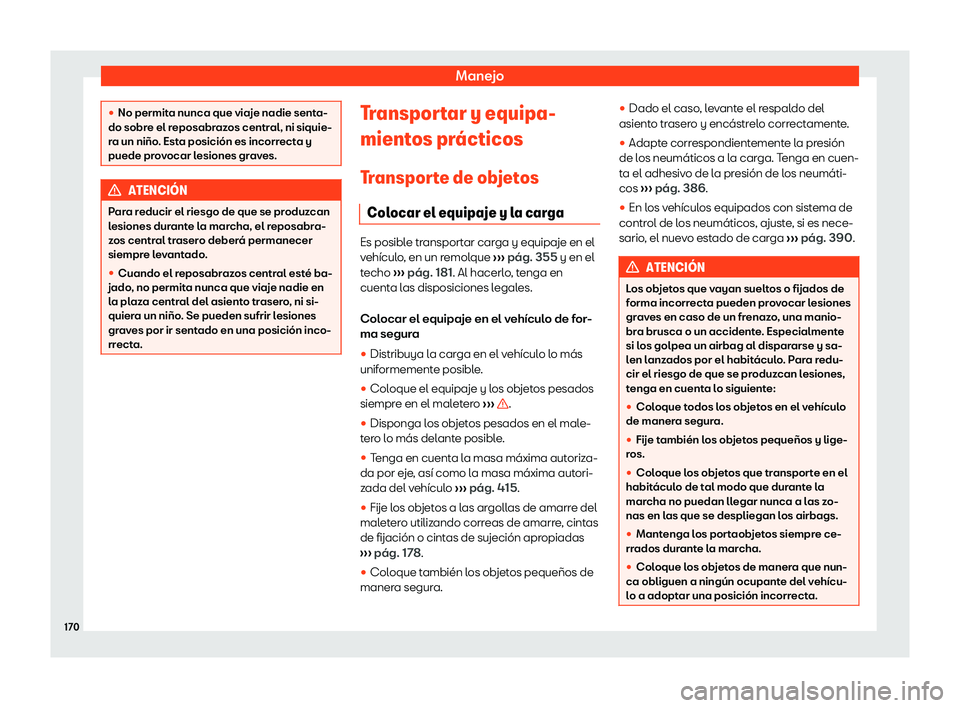 Seat Tarraco 2018  Manual de instrucciones (in Spanish) Manejo
